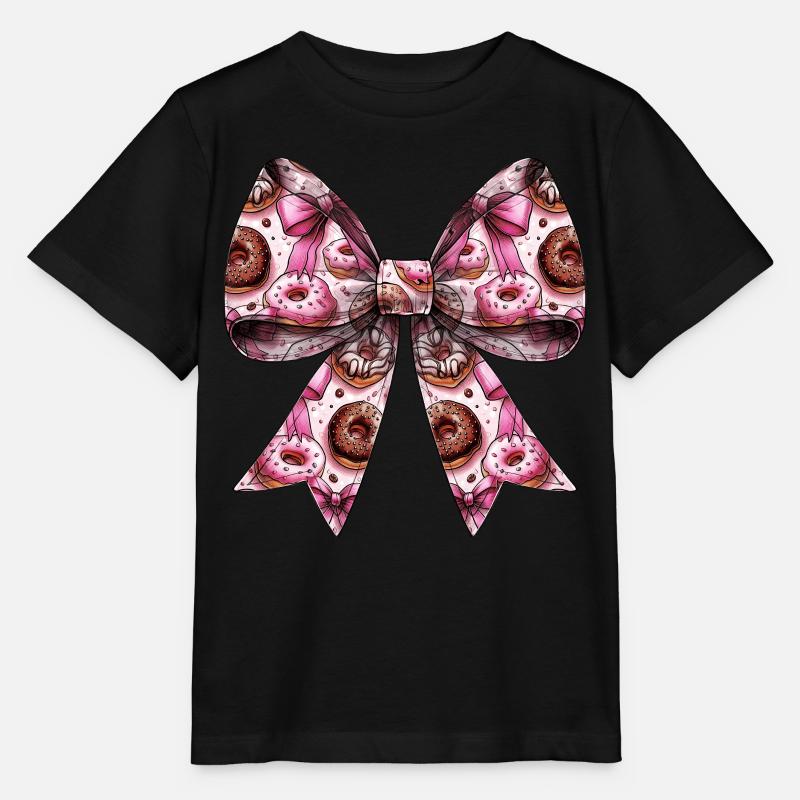 Coquette Bow Donuts Donuts Sprinkles Pattern - Stanley/Stella MINI CREATOR Kids’ T-Shirt - black
