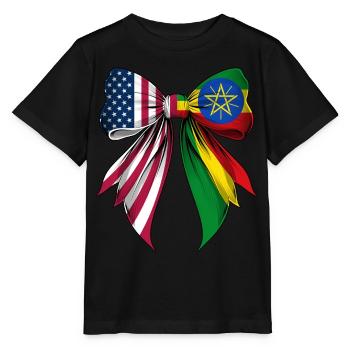 Coquette Boucle Ethiopie Racines Héritage - T-shirt bio MINI CREATOR Stanley/Stella Enfant - noir - Devant - Mikhail (115cm)