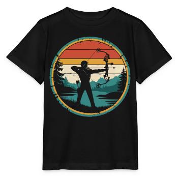 Retro Vintage Bow Hunting Archery Gifts - Stanley/Stella MINI CREATOR Kids’ T-Shirt - black - Front - Mikhail (115cm)