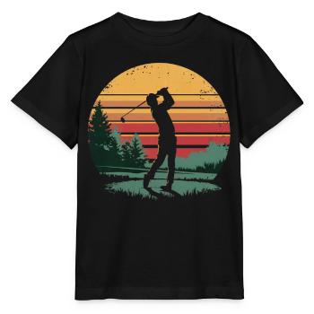 Retro Golfer Golf Swing Gifts for Golfer Players - Stanley/Stella MINI CREATOR Kids’ T-Shirt - black - Front - Mikhail (115cm)