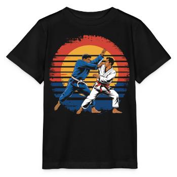 Rétro Vintage Jiu Jitsu Arts Martiaux Grappling - T-shirt bio MINI CREATOR Stanley/Stella Enfant - noir - Devant - Mikhail (115cm)