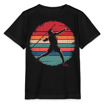 Retro Vintage Javelin Throw Track and Field - Stanley/Stella MINI CREATOR Kids’ T-Shirt - black - Front - Mikhail (115cm)