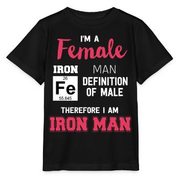 Femme fer disant cool cadeau idée puissance féminine - T-shirt bio MINI CREATOR Stanley/Stella Enfant - noir - Devant - Mikhail (115cm)