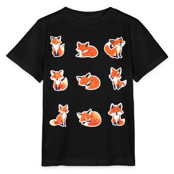 Petits renards - Renards mignons - T-shirt bio MINI CREATOR Stanley/Stella Enfant - noir - Devant - Mikhail (115cm)