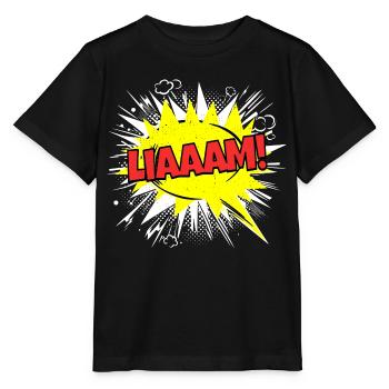 Liam Nom Drôle Bulle Liaaam ! - T-shirt bio MINI CREATOR Stanley/Stella Enfant - noir - Devant - Mikhail (115cm)