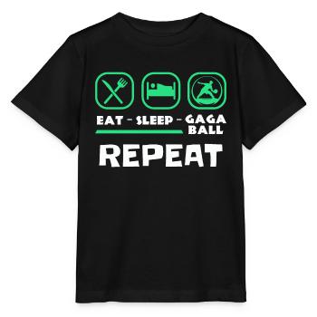 Eat Sleep Gaga Ball Repeat - Stanley/Stella MINI CREATOR Kids’ T-Shirt - black - Front - Mikhail (115cm)