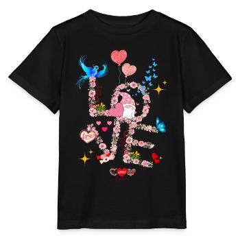 Blumen Valentinstag Ich LIEBE dich - Stanley/Stella Kinder T-Shirt MINI CREATOR  - Schwarz - Vorne - Mikhail (115cm)