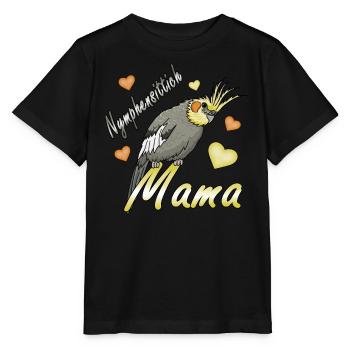 Nymphensittich Mama - Stanley/Stella Kinder T-Shirt MINI CREATOR  - Schwarz - Vorne - Mikhail (115cm)
