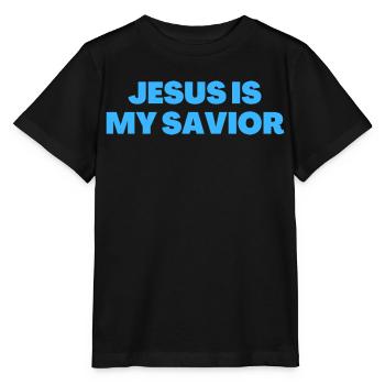 Jesus ist mein Erlöser - Christliche Zitate - Stanley/Stella Kinder T-Shirt MINI CREATOR  - Schwarz - Vorne - Mikhail (115cm)