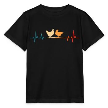 poulets heartbeat poulet t-shirt poulet - T-shirt bio MINI CREATOR Stanley/Stella Enfant - noir - Devant - Mikhail (115cm)