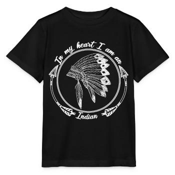 Indian Kopfschmuck Pfeil Ureinwohner Geschenk Herz - Stanley/Stella Kinder T-Shirt MINI CREATOR  - Schwarz - Vorne - Mikhail (115cm)