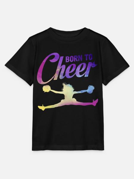 Cheerleader, Born to Cheer, - Stanley/Stella Kinder T-Shirt MINI CREATOR  - Schwarz
