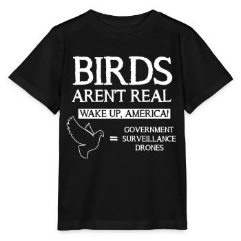 Les oiseaux ne se réveillent pas vraiment, surveillance gouvernementale - T-shirt bio MINI CREATOR Stanley/Stella Enfant - noir - Devant - Mikhail (115cm)
