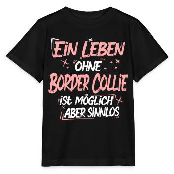 Border Collie - Stanley/Stella Kinder T-Shirt MINI CREATOR  - Schwarz - Vorne - Mikhail (115cm)