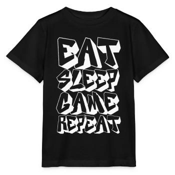 Eat Sleep Game Répéter - T-shirt bio MINI CREATOR Stanley/Stella Enfant - noir - Devant - Mikhail (115cm)