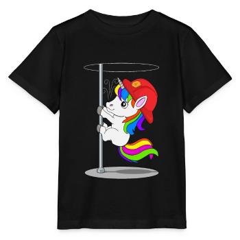 Licorne pompier avec curseur pour enfants - T-shirt bio MINI CREATOR Stanley/Stella Enfant - noir - Devant - Mikhail (115cm)