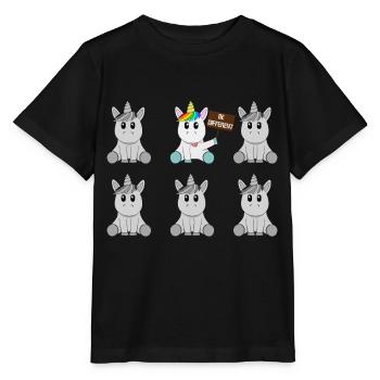 Licorne - différent - T-shirt bio MINI CREATOR Stanley/Stella Enfant - noir - Devant - Mikhail (115cm)