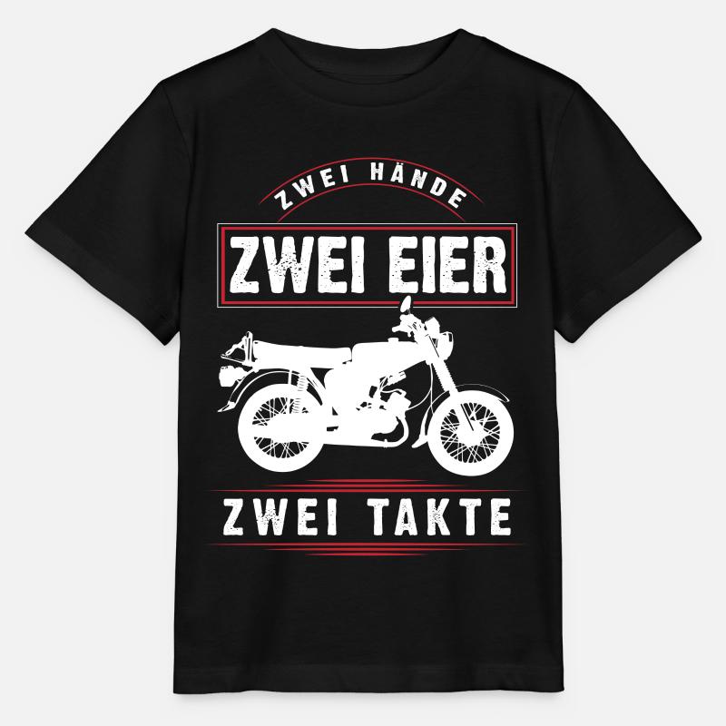 Simson S51, 2 mains, 2 oeufs, 2 barres, cyclomoteur DDR - T-shirt bio MINI CREATOR Stanley/Stella Enfant - noir