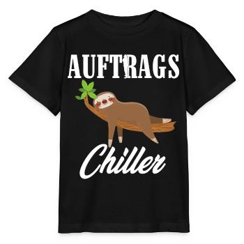 Funny sloth, job shiller, hang out - Stanley/Stella MINI CREATOR Kids’ T-Shirt - black - Front - Mikhail (115cm)