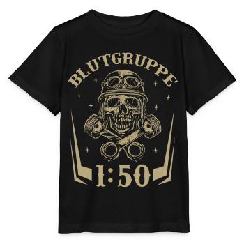 Blood group 1:50 Ostalgie moped motorcycle DDR Simmi - Stanley/Stella MINI CREATOR Kids’ T-Shirt - black - Front - Mikhail (115cm)