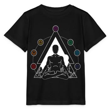 Yoga Chakra Spiritual Meditation 7 chakras - T-shirt bio MINI CREATOR Stanley/Stella Enfant - noir - Devant - Mikhail (115cm)