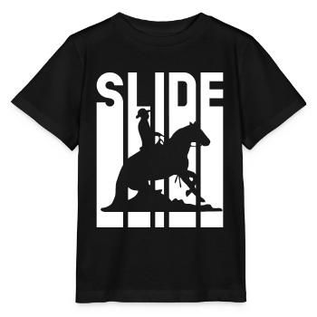 Sliding Stop Westernreiten Reining Geschenk - Stanley/Stella Kinder T-Shirt MINI CREATOR  - Schwarz - Vorne - Mikhail (115cm)