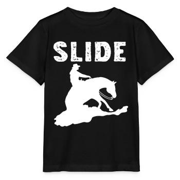 Sliding Stop Westernreiten Reining Geschenk - Stanley/Stella Kinder T-Shirt MINI CREATOR  - Schwarz - Vorne - Mikhail (115cm)