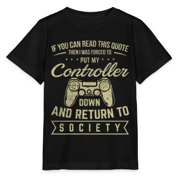 Cadeau de jeu - Jeux de contrôleurs nerd jeux de jeux - T-shirt bio MINI CREATOR Stanley/Stella Enfant - noir - Devant - Mikhail (115cm)