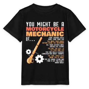 Two-wheel mechanic motorcycle mechanic screwdriver - Stanley/Stella MINI CREATOR Kids’ T-Shirt - black - Front - Mikhail (115cm)