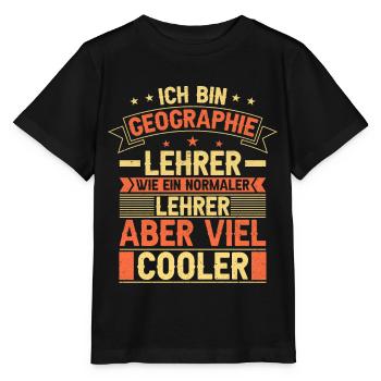 Geografie Lehrer Geo Erdkundelehrer - Stanley/Stella Kinder T-Shirt MINI CREATOR  - Schwarz - Vorne - Mikhail (115cm)
