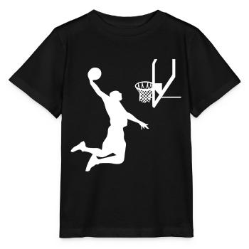 Basket basket-ball saut Slam Dunk panier - T-shirt bio MINI CREATOR Stanley/Stella Enfant - noir - Devant - Mikhail (115cm)