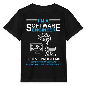 Je suis un ingénieur logiciel développeur de logiciels - T-shirt bio MINI CREATOR Stanley/Stella Enfant - noir - Devant - Mikhail (115cm)