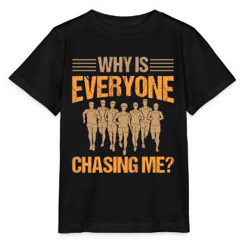 Pourquoi tout le monde me poursuit-il - Marathon Running - T-shirt bio MINI CREATOR Stanley/Stella Enfant - noir - Devant - Mikhail (115cm)