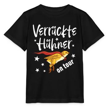 Verrückte Hühner on Tour - Stanley/Stella Kinder T-Shirt MINI CREATOR  - Schwarz - Vorne - Mikhail (115cm)