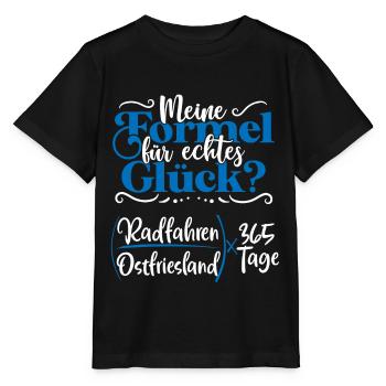 Echtes Glück - Radfahren durch Ostfriesland - Stanley/Stella Kinder T-Shirt MINI CREATOR  - Schwarz - Vorne - Mikhail (115cm)