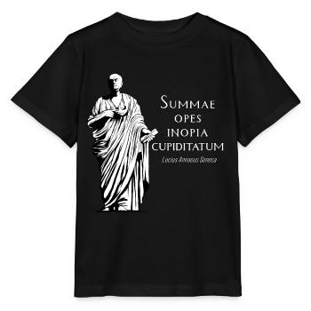 Latin - Summae Opes Inopia Cupiditatum - Stanley/Stella MINI CREATOR Kids’ T-Shirt - black - Front - Mikhail (115cm)