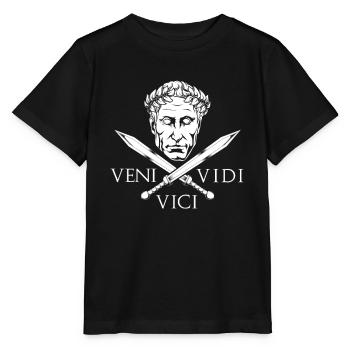 César et les épées - Veni Vidi Vici - T-shirt bio MINI CREATOR Stanley/Stella Enfant - noir - Devant - Mikhail (115cm)