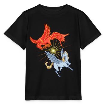Animals of Mythology - Phoenix vs Pegasus - Stanley/Stella MINI CREATOR Kids’ T-Shirt - black - Front - Mikhail (115cm)