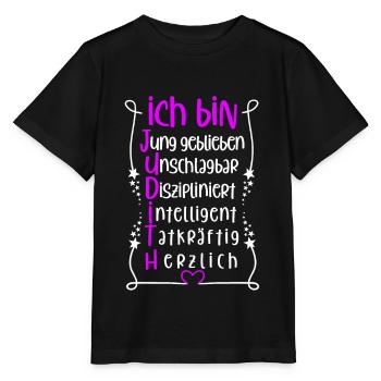 Für den besten Menschen - Ich bin Judith - Stanley/Stella Kinder T-Shirt MINI CREATOR  - Schwarz - Vorne - Mikhail (115cm)