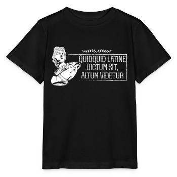 Latin - Quidquid Latine Dictum Sit Altum Videtur - T-shirt bio MINI CREATOR Stanley/Stella Enfant - noir - Devant - Mikhail (115cm)