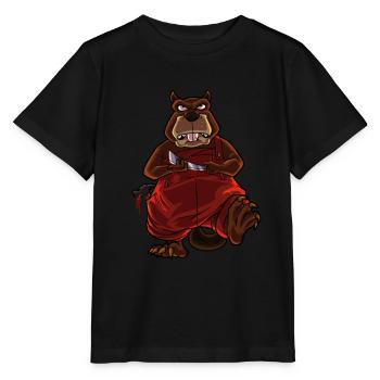 Monster Animals - Couteau d’horreur Castor - T-shirt bio MINI CREATOR Stanley/Stella Enfant - noir - Devant - Mikhail (115cm)