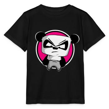 funny gaming panda PEW PEW gamer gambler - Stanley/Stella MINI CREATOR Kids’ T-Shirt - black - Front - Mikhail (115cm)