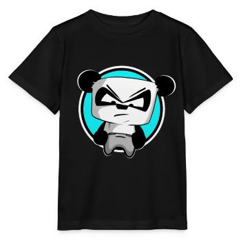 funny gaming panda PEW PEW gamer gambler - Stanley/Stella MINI CREATOR Kids’ T-Shirt - black - Front - Mikhail (115cm)