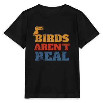 Les oiseaux ne sont pas réels - Vintage - T-shirt bio MINI CREATOR Stanley/Stella Enfant - noir - Devant - Mikhail (115cm)
