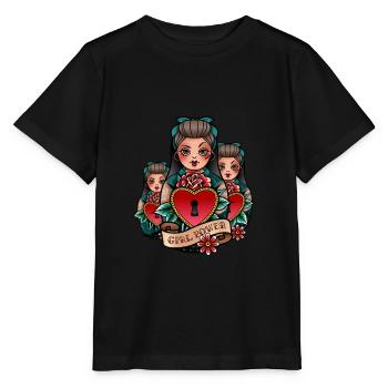 Poupée Matriochka Russie Babushka - T-shirt bio MINI CREATOR Stanley/Stella Enfant - noir - Devant - Mikhail (115cm)