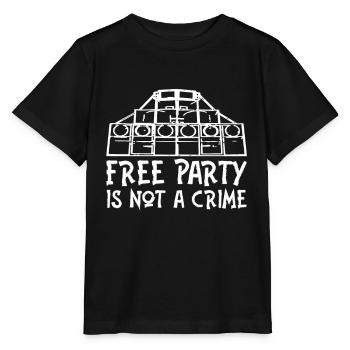 Free Party Is Not A Crime Soundsystem Tekno 23 - T-shirt bio MINI CREATOR Stanley/Stella Enfant - noir - Devant - Mikhail (115cm)