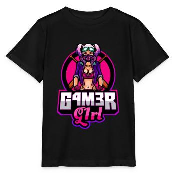 Gamer Girl Drôle Esport Team Label Logo - T-shirt bio MINI CREATOR Stanley/Stella Enfant - noir - Devant - Mikhail (115cm)