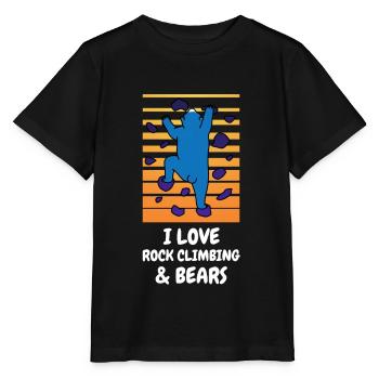 I Love Rock Climbing & Bears Drôle ours Climber - T-shirt bio MINI CREATOR Stanley/Stella Enfant - noir - Devant - Mikhail (115cm)