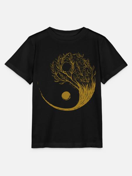 Cottagecore Esthetische Ying Yang Tai Chi Goblincore - Stanley/Stella Kinder-T-shirt MINI CREATOR  - zwart
