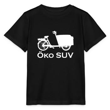 Lastenfahrrad - Öko SUV - Stanley/Stella Kinder T-Shirt MINI CREATOR  - Schwarz - Vorne - Mikhail (115cm)